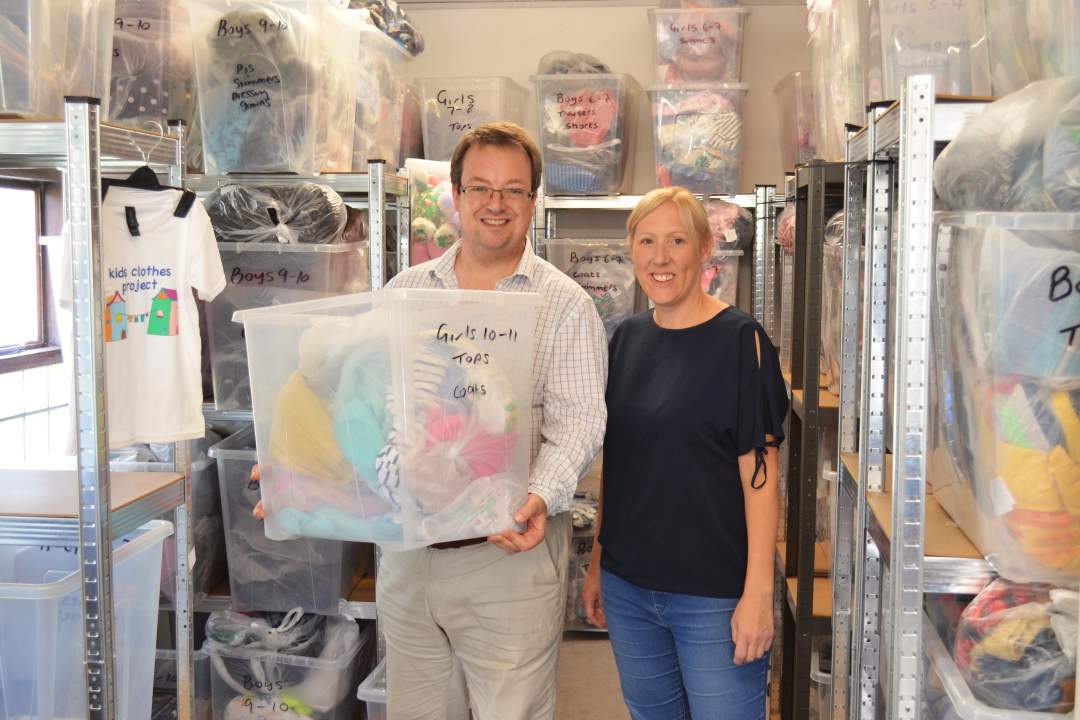 Mike Wood MP with Katie Ashby from Kids Clothes Project