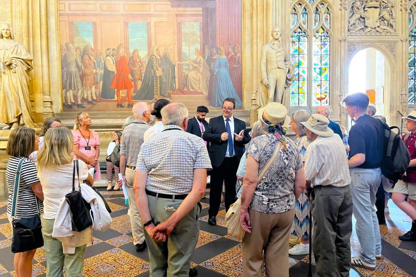 Mike with residents on a previous tour of Parliament